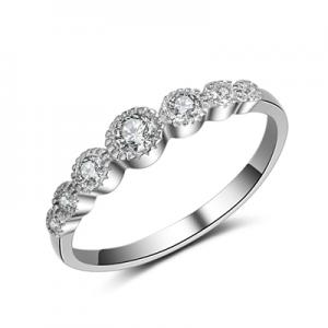 JZ105 Fashion curved half eternity silver engagement ring